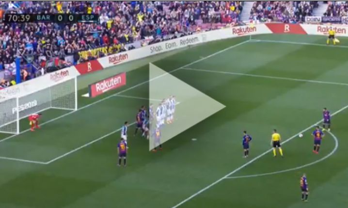 Leo Messi strzela z rzutu wolnego i... GOL! [VIDEO]